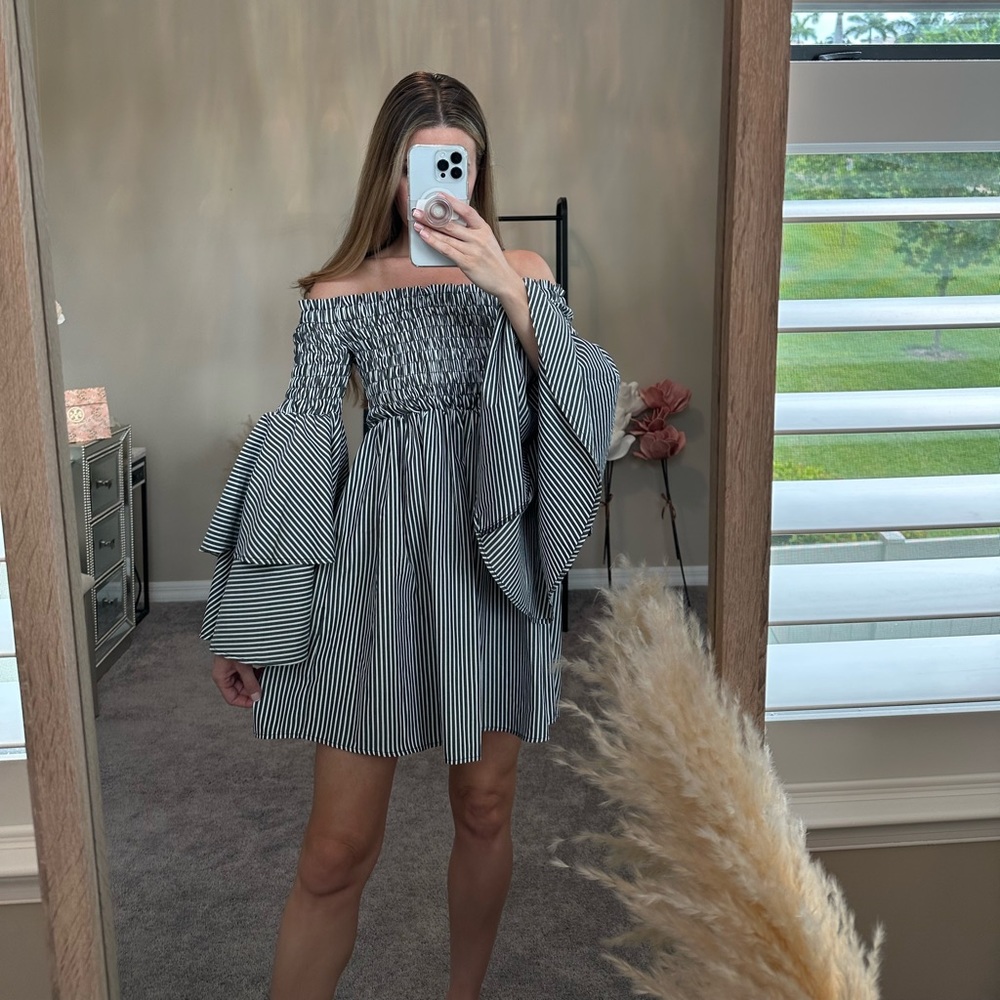 Grey & White Dress